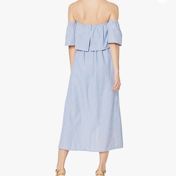 JOA Button-Front Off-Shoulder Midi Dress - Picture 2 of 5